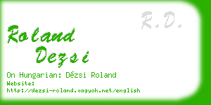 roland dezsi business card